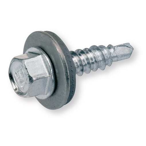 Self-drilling screw 4.8x20, hexagon, zinc-plated, overlapping, w/ washer